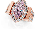 Rose gold Fancy Pink Marquise Cut Cut Halo Split Shank Prong Set Ring_1