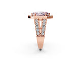 Rose gold Fancy Pink Marquise Cut Cut Halo Split Shank Prong Set Ring_2