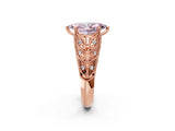 Rose gold Fancy Pink Marquise Cut Cut Milgrain Pave Diamond Engagement Ring with Four-Prong Setting_5