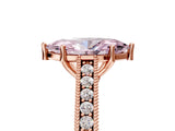 Rose gold Fancy Pink Marquise Cut Cut Pave Band Milgrain Solitaire Ring_5