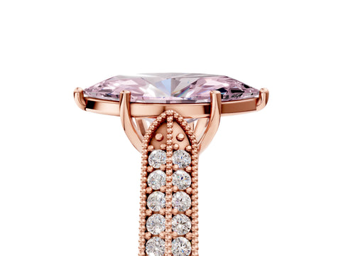 Rose gold Fancy Pink Marquise Cut Cut Pave Split Shank Engagement Ring with Four-Prong Setting_5