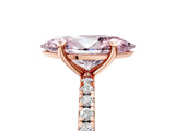 Rose gold Fancy Pink Marquise Cut Diamond Brilliant Solitaire Ring with Pavé Band and Four-Prong Setting_17