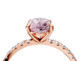 Rose gold Fancy Pink Marquise Cut Diamond Brilliant Solitaire Ring with Pavé Band and Four-Prong Setting_4