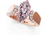 Rose gold Fancy Pink Marquise Cut Diamond Channel Set Solitaire Ring with Four-Prong Setting_13