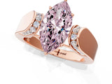 Rose gold Fancy Pink Marquise Cut Diamond Channel Set Solitaire Ring with Four-Prong Setting_13