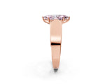 Rose gold Fancy Pink Marquise Cut Diamond Channel Set Solitaire Ring with Four-Prong Setting_14