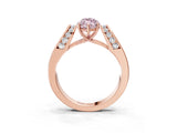 Rose gold Fancy Pink Marquise Cut Diamond Channel Set Solitaire Ring with Four-Prong Setting_15