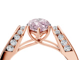 Rose gold Fancy Pink Marquise Cut Diamond Channel Set Solitaire Ring with Four-Prong Setting_16