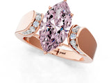 Rose gold Fancy Pink Marquise Cut Diamond Channel Set Solitaire Ring with Four-Prong Setting_25
