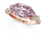 Rose gold Fancy Pink Marquise Cut Diamond Cluster Pavé Band with Four-Prong Setting_13
