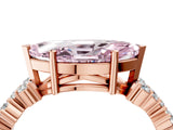 Rose gold Fancy Pink Marquise Cut Diamond Cluster Pavé Band with Four-Prong Setting_16