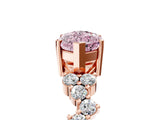 Rose gold Fancy Pink Marquise Cut Diamond Cluster Pavé Band with Four-Prong Setting_17