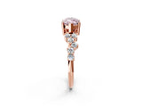Rose gold Fancy Pink Marquise Cut Diamond Cluster Pavé Band with Four-Prong Setting_5