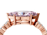 Rose gold Fancy Pink Marquise Cut Diamond Cluster Pavé Band with Four-Prong Setting_7