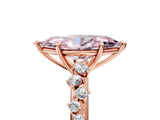 Rose gold Fancy Pink Marquise Cut Diamond Cluster Side Stone Solitaire Ring with Prong Setting_89