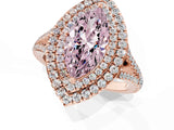Rose gold Fancy Pink Marquise Cut Diamond Double Halo Ring with Pavé Band and Prong Setting_72