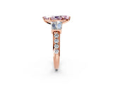 Rose gold Fancy Pink Marquise Cut Diamond Engagement Ring with Baguette Side Stones and Channel Set Band_22