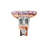 Rose gold Fancy Pink Marquise Cut Diamond Engagement Ring with Baguette Side Stones and Channel Set Band_25