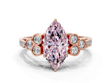 Rose gold Fancy Pink Marquise  Cut Diamond Engagement Ring with Bezel Set Round Side Stones and Prong Setting_51