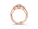 Rose gold Fancy Pink Marquise  Cut Diamond Engagement Ring with Bezel Set Round Side Stones and Prong Setting_54