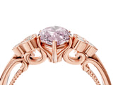 Rose gold Fancy Pink Marquise  Cut Diamond Engagement Ring with Bezel Set Round Side Stones and Prong Setting_55