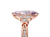 Rose gold Fancy Pink Marquise  Cut Diamond Engagement Ring with Bezel Set Round Side Stones and Prong Setting_56