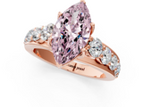 Rose gold Fancy Pink Marquise  Cut Diamond Engagement Ring with Pavé Band and Four-Prong Setting_4