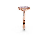 Rose gold Fancy Pink Marquise Cut Diamond Engagement Ring with Side Stone Accents and Four-Prong Setting_110