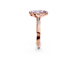 Rose gold Fancy Pink Marquise Cut Diamond Engagement Ring with Side Stone Accents and Four-Prong Setting_14