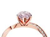 Rose gold Fancy Pink Marquise Cut Diamond Engagement Ring with Side Stone Accents and Four-Prong Setting_16