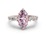 Rose gold Fancy Pink Marquise  Cut Diamond Five-Stone Prong Set White Gold Ring_32