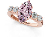 Rose gold Fancy Pink Marquise  Cut Diamond Five-Stone Prong Set White Gold Ring_33
