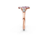 Rose gold Fancy Pink Marquise  Cut Diamond Five-Stone Prong Set White Gold Ring_34