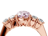 Rose gold Fancy Pink Marquise  Cut Diamond Five-Stone Prong Set White Gold Ring_36