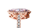 Rose gold Fancy Pink Marquise Cut Diamond Halo Engagement Ring with Pavé Band and Prong Setting_32