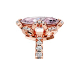 Rose gold Fancy Pink Marquise Cut Diamond Halo Pave Band with Four-Prong Setting_8