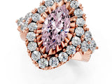 Rose gold Fancy Pink Marquise Cut Diamond Halo Ring with Pavé Band and Four-Prong Setting_63