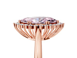 Rose gold Fancy Pink Marquise  Cut Diamond Halo Ring with Solitaire Band and Prong Setting_58