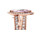 Rose gold Fancy Pink Marquise Cut Diamond Halo Ring with Split Shank Pavé Band and Four-Prong Setting_5