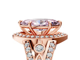Rose gold Fancy Pink Marquise Cut Diamond Halo Ring with Split Shank and Bezel Accents and Four-Prong Setting_5