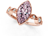 Rose gold Fancy Pink Marquise  Cut Diamond Milgrain Marquise Band with Prong Setting_4