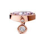 Rose gold Fancy Pink Marquise  Cut Diamond Milgrain Marquise Band with Prong Setting_8