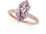 Rose gold Fancy Pink Marquise  Cut Diamond Pavé Band Ring with Four-Prong Setting_25