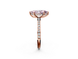 Rose gold Fancy Pink Marquise  Cut Diamond Pavé Band Ring with Four-Prong Setting_26