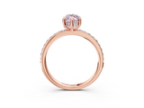 Rose gold Fancy Pink Marquise  Cut Diamond Pavé Band Ring with Four-Prong Setting_27