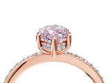 Rose gold Fancy Pink Marquise  Cut Diamond Pavé Band Ring with Four-Prong Setting_28