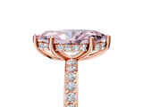Rose gold Fancy Pink Marquise  Cut Diamond Pavé Band Ring with Four-Prong Setting_29