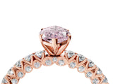 Rose gold Fancy Pink Marquise Cut Diamond Pavé Band Solitaire Ring with Prong Setting_80