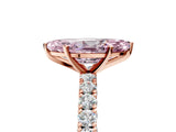 Rose gold Fancy Pink Marquise Cut Diamond Pavé Band Solitaire Ring with Prong Setting_81