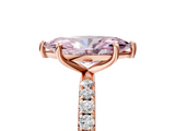 Rose gold Fancy Pink Marquise  Cut Diamond Pavé Band Solitaire with Four-Prong Setting_8